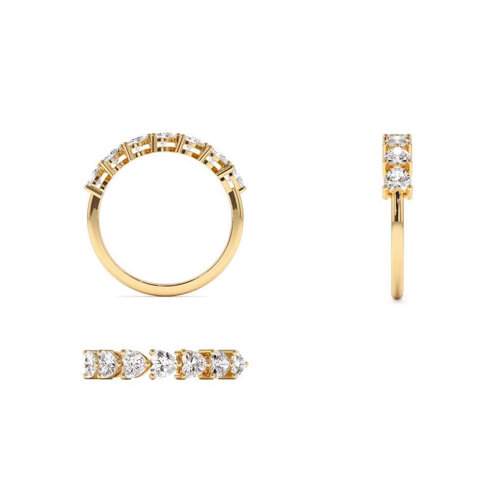 14K Heart Shape Horizontal Prong Setting Diamond Ring - view 5