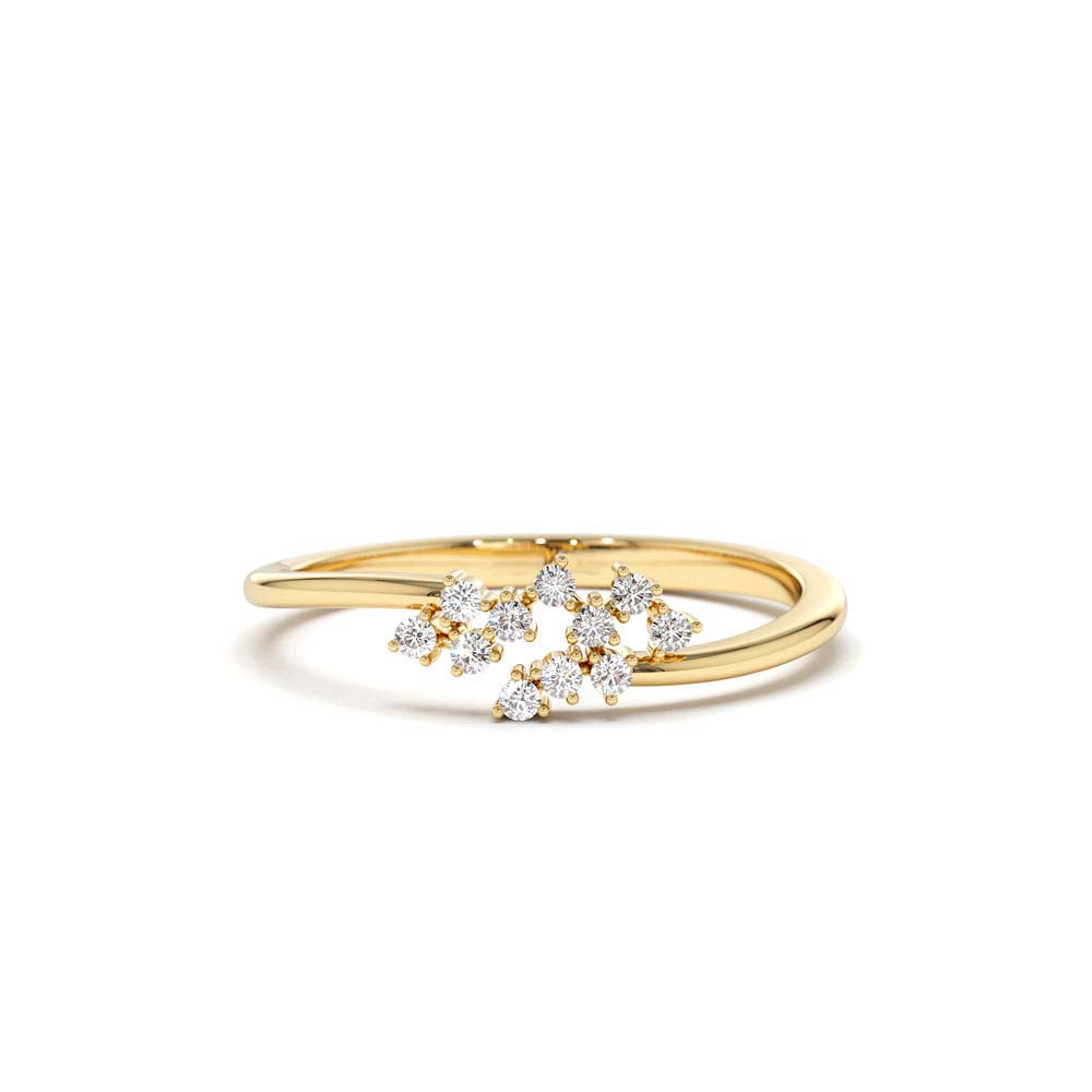 14K Mini Cluster Diamond Ring by Orlina Fine