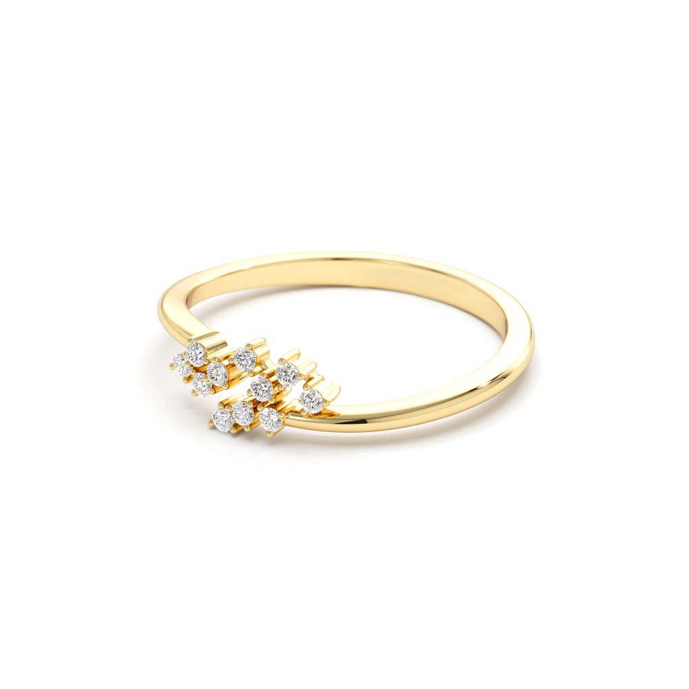 14K Mini Cluster Diamond Ring - view 4