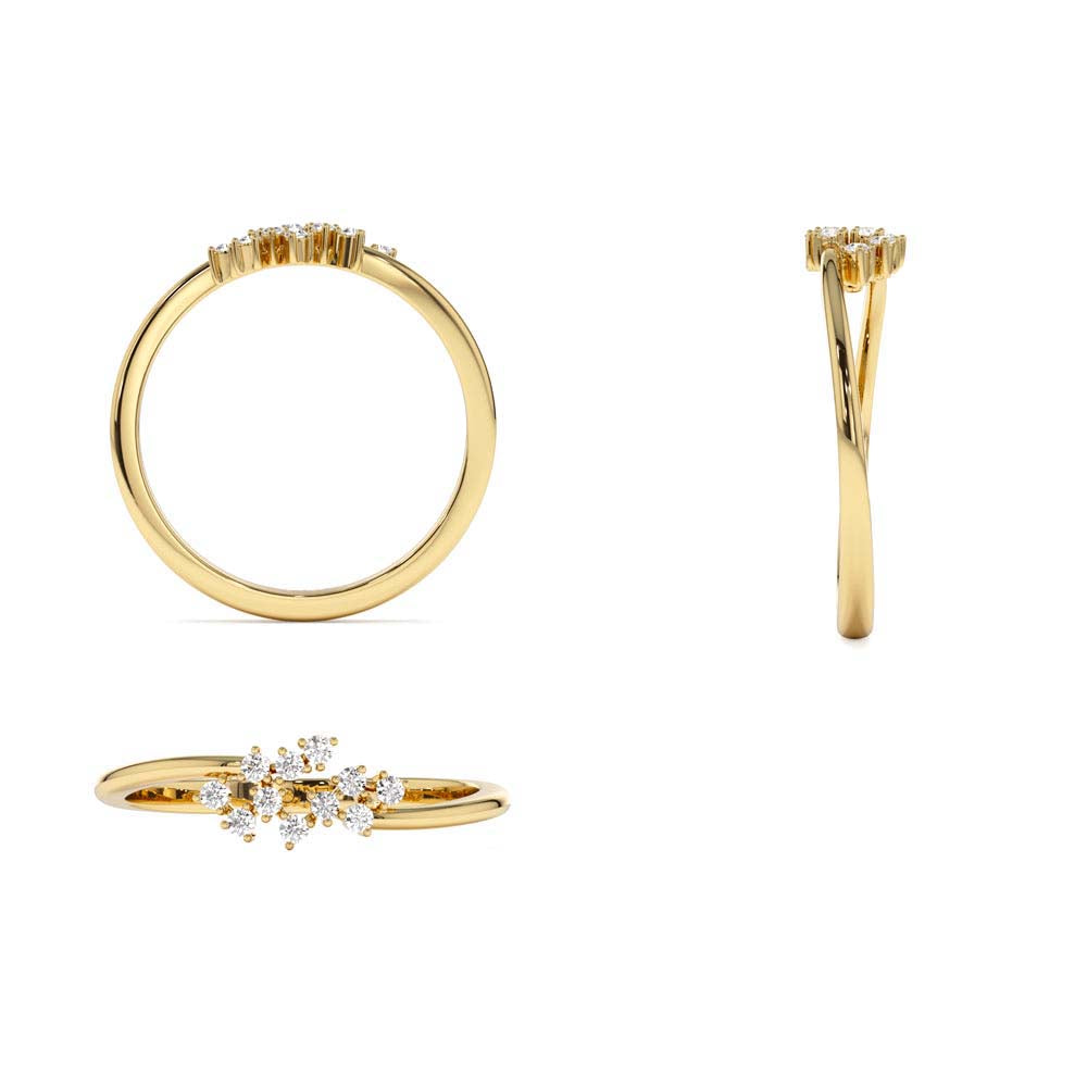 14K Mini Cluster Diamond Ring - view 5