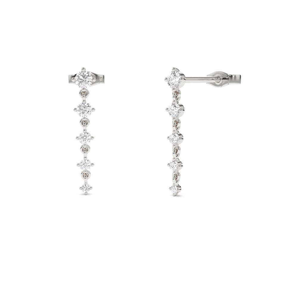 14K Dangling 4 Prong Diamond Drop Earrings - view 3