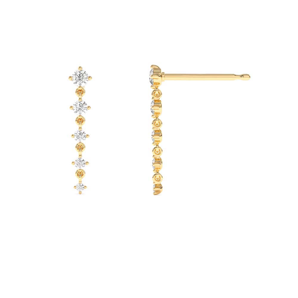 14K Dangling 4 Prong Diamond Drop Earrings - view 4