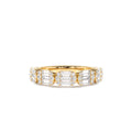 14K Baguette and Round Diamond Anniversary Ring by Orlina Fine