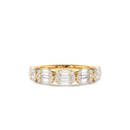 14K Baguette and Round Diamond Anniversary Ring by Orlina Fine
