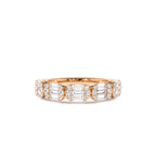 14K Baguette and Round Diamond Anniversary Ring - view 2