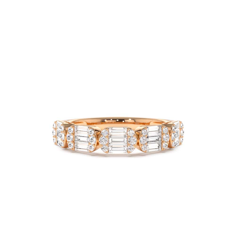 14K Baguette and Round Diamond Anniversary Ring - view 2