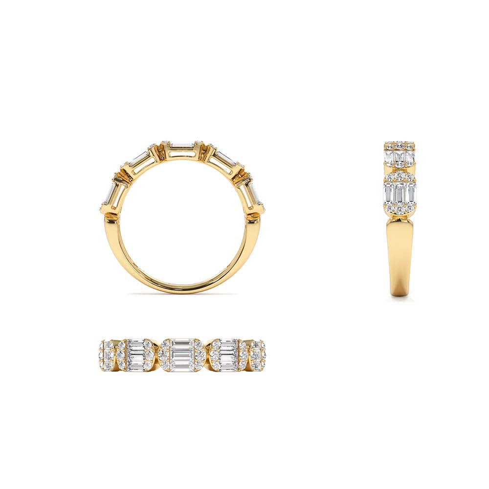 14K Baguette and Round Diamond Anniversary Ring - view 5