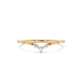 14K Curved Chevron Diamond Stacking Ring by Orlina Fine