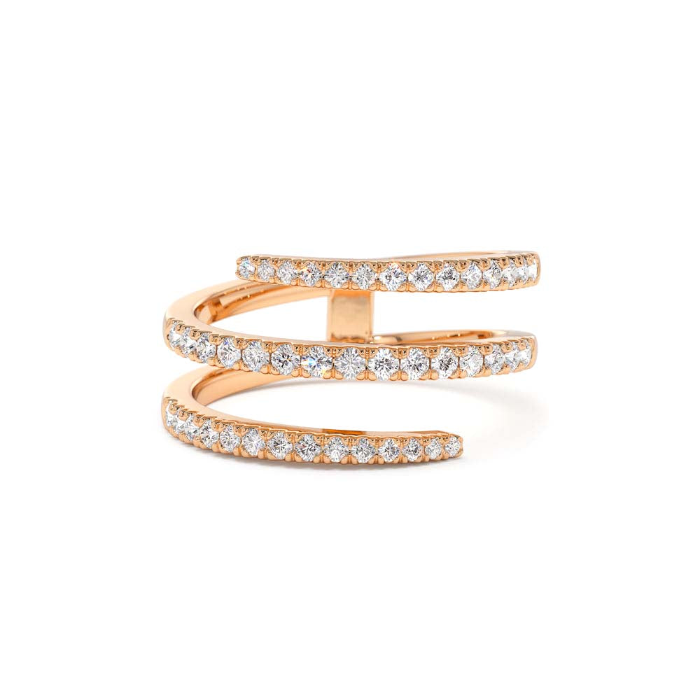 14K Diamond Spiral Ring - view 2