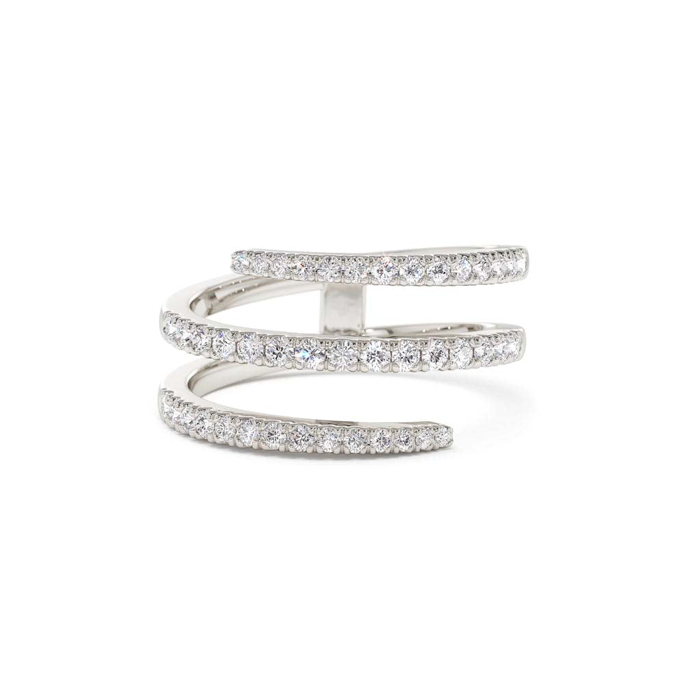 14K Diamond Spiral Ring - view 3