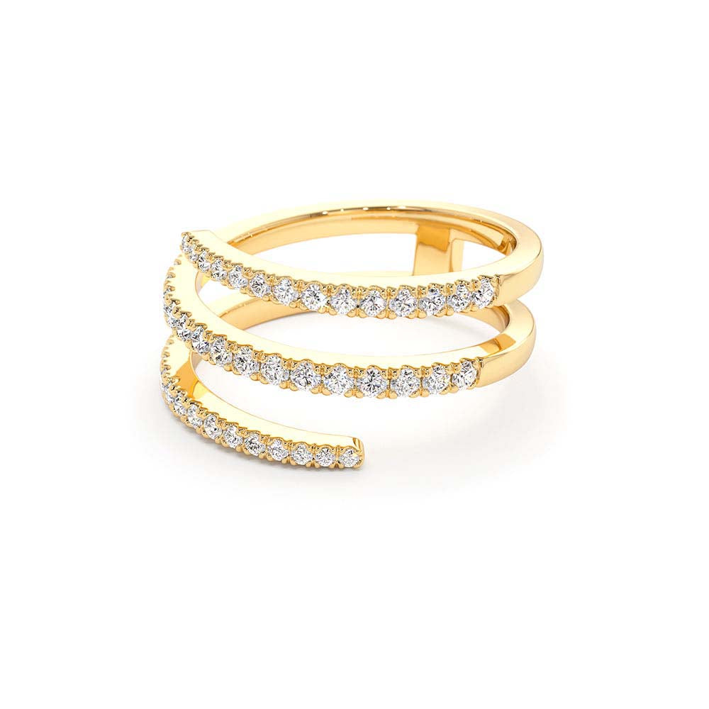 14K Diamond Spiral Ring - view 4