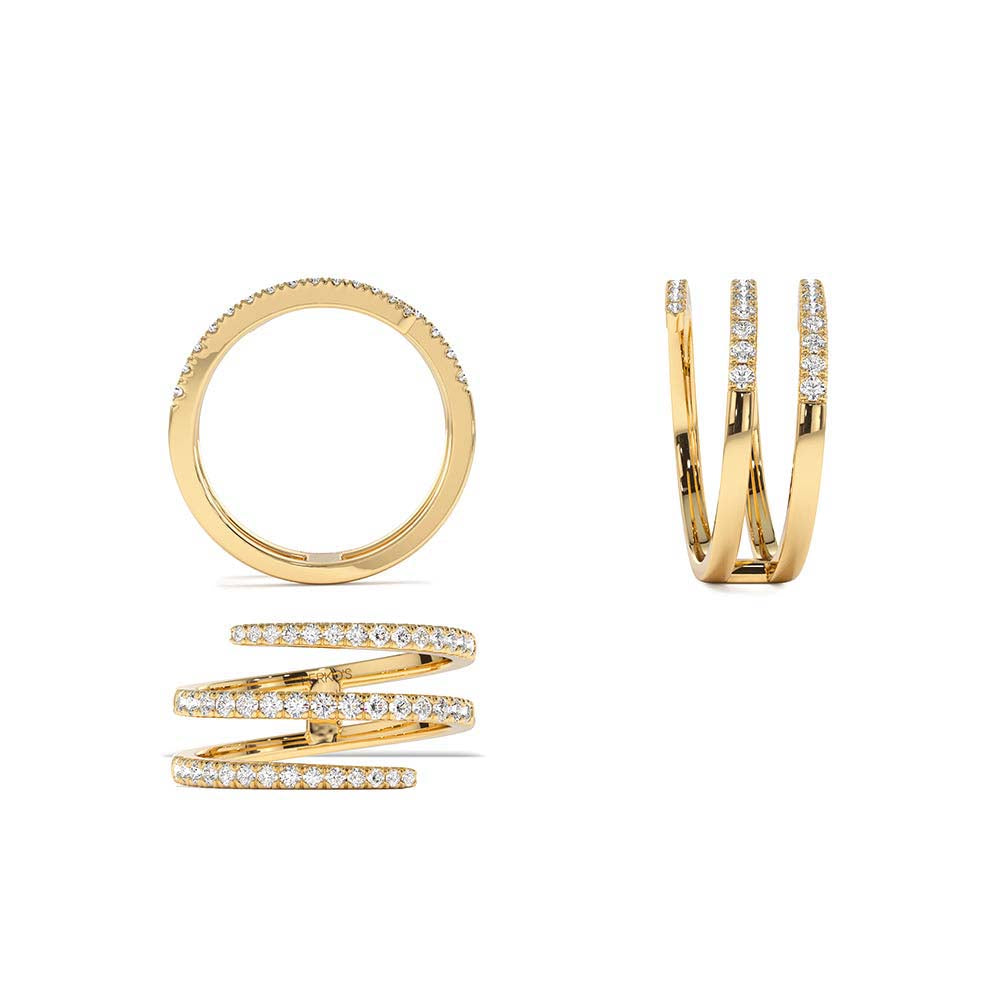 14K Diamond Spiral Ring - view 5
