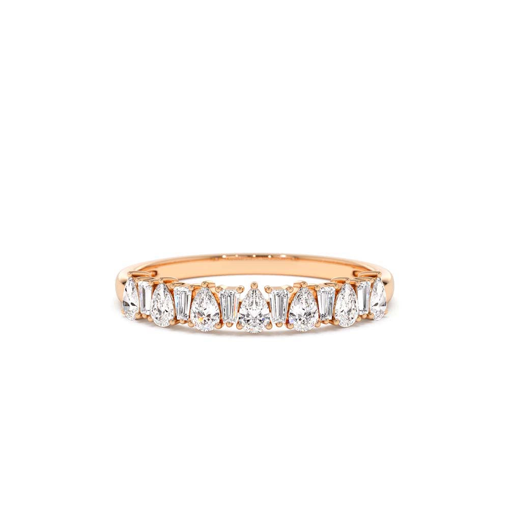 14K Pear Shaped & Tapered Baguette Diamond Anniversary Ring - view 2