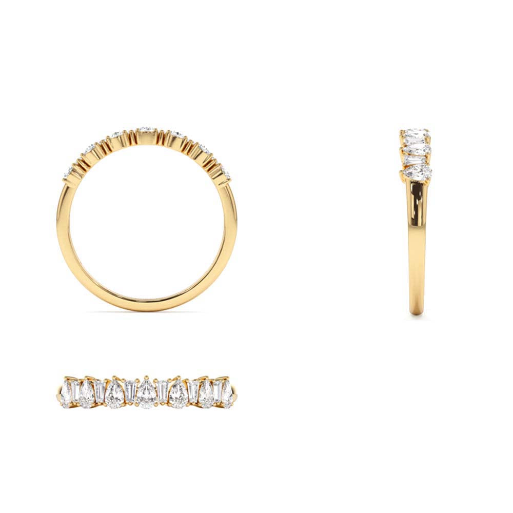 14K Pear Shaped & Tapered Baguette Diamond Anniversary Ring - view 5