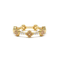 14K Full Eternity Clover Citrine and Diamond Ring by Orlina Fine