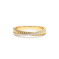 14K Gold Micro Pave Diamond Twisted Rope Criss Cross Ring by Orlina Fine
