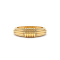 14K Ribbed Dome Graduating Gold Ring by Orlina Fine