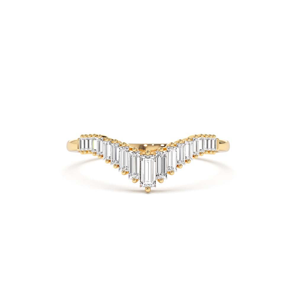 14K Baguette Diamond Curved Tiara Ring by Orlina Fine