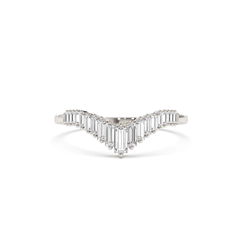 14K Baguette Diamond Curved Tiara Ring - view 3