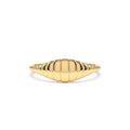 14K Minimalist Wave Signet Ring by Orlina Fine