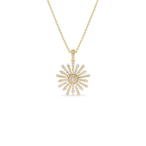 14K Baguette Diamond Unique Necklace by Orlina Fine
