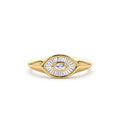 14K Gold Marquise Shape Baguette Diamond Ring by Orlina Fine