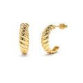 14K Solid Gold Croissant Earrings by Orlina Fine