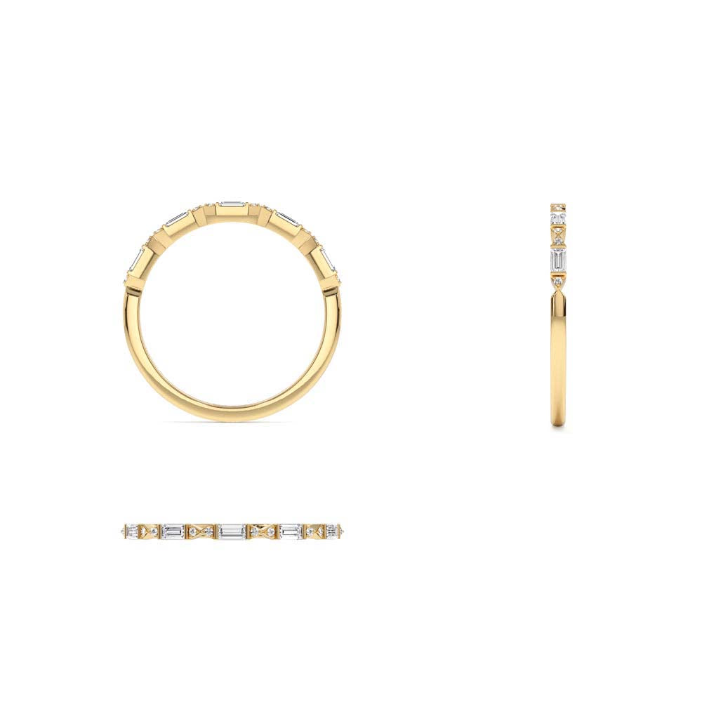 14K Stackable Dainty Baguette Diamond Ring - view 5