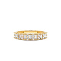 14K Vertical Baguette and Round Diamond Wedding Band by Orlina Fine