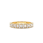14K Vertical Baguette and Round Diamond Wedding Band by Orlina Fine