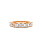 14K Vertical Baguette and Round Diamond Wedding Band - view 2
