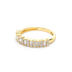 14K Vertical Baguette and Round Diamond Wedding Band - view 4
