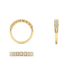 14K Vertical Baguette and Round Diamond Wedding Band - view 5