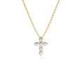 14K Gold Tiny Diamond Cross Necklace by Orlina Fine