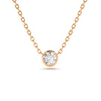 14K 0.20-0.50 CTW Bezel Set Diamond Solitaire Necklace - view 3