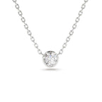 0.50 - 1.00 CTW 14K Bezel Setting Round Diamond Lab Grown Solitaire Necklace - view 4