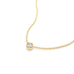 0.50 - 1.00 CTW 14K Bezel Setting Round Diamond Lab Grown Solitaire Necklace - view 5