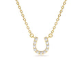 14K Mini Diamond Horseshoe Necklace by Orlina Fine