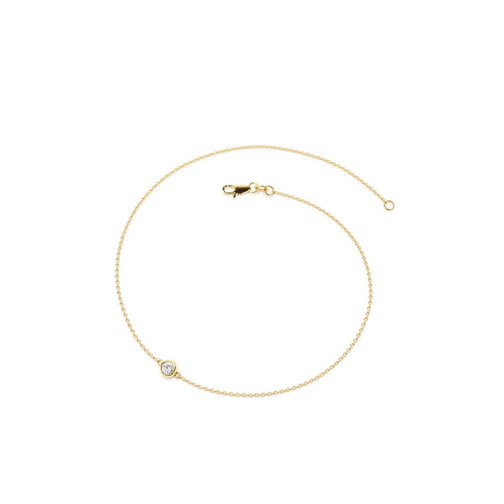 14K Dainty Diamond Solitaire Bracelet - view 5