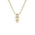 14K Gold Baguette and Round Cut Diamond Necklace by Orlina Fine