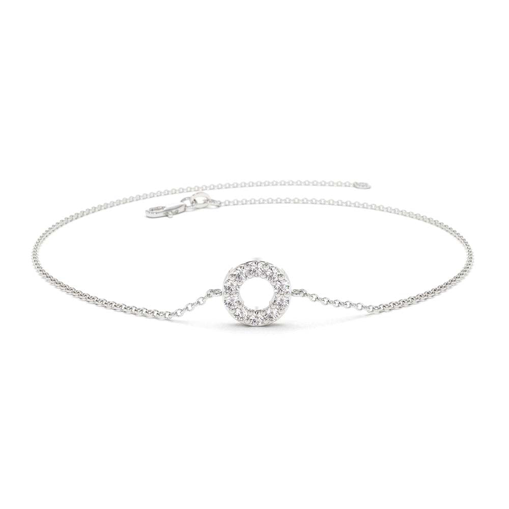 14K Gold Round Pave Diamond Bracelet - view 3