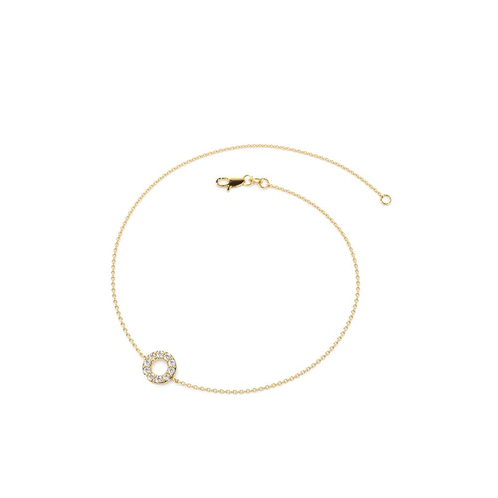 14K Gold Round Pave Diamond Bracelet - view 5