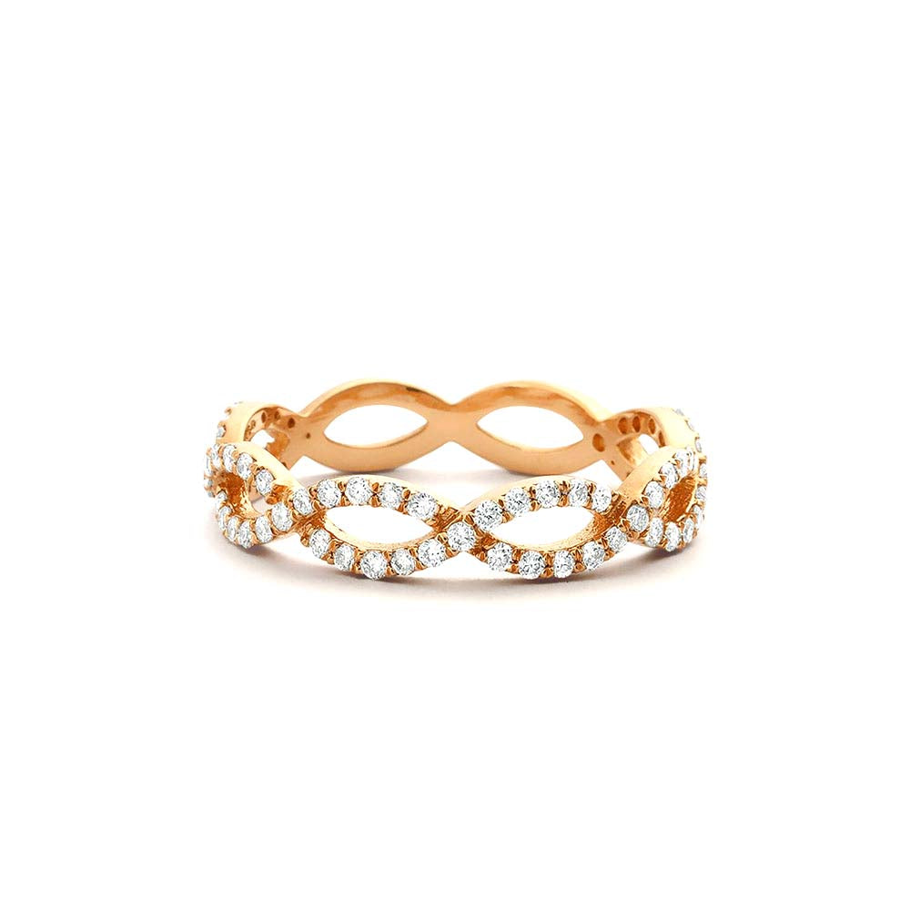 14K Gold Micro Pave Set Diamond Infinity Ring - view 2