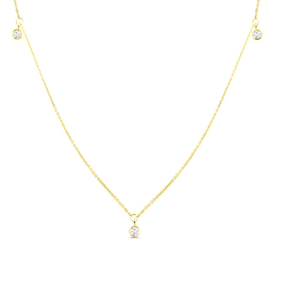 14K 5 Diamond Dangle Necklace by Orlina Fine