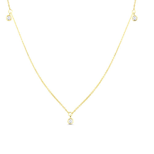 14K 5 Diamond Dangle Necklace by Orlina Fine
