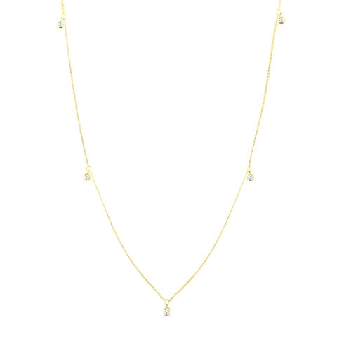 14K 5 Diamond Dangle Necklace - view 2