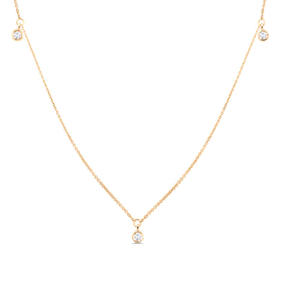 14K 5 Diamond Dangle Necklace - view 3