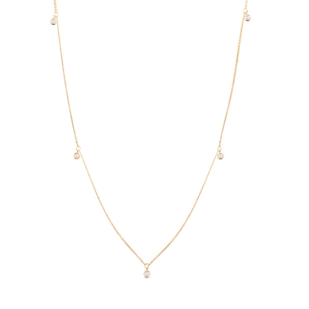 14K 5 Diamond Dangle Necklace - view 4