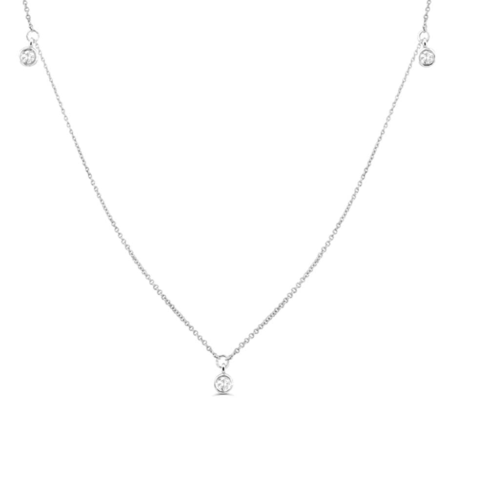 14K 5 Diamond Dangle Necklace - view 5