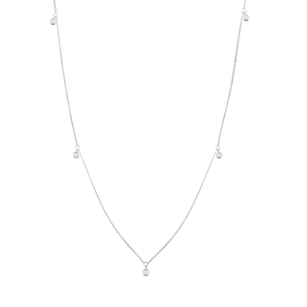 14K 5 Diamond Dangle Necklace - view 6